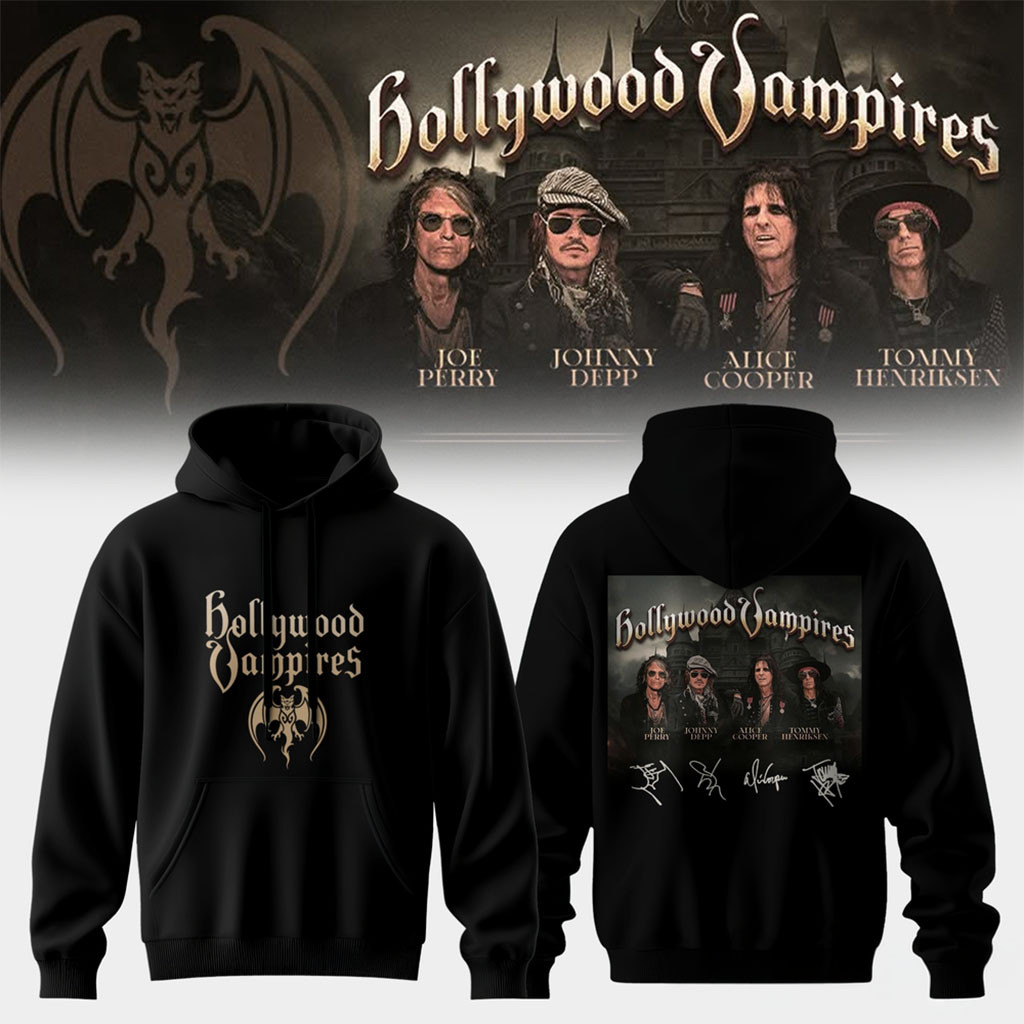 Hollywood Vampires World Tour Signed Hoodie Collection 2026 Hollywood Vampires Merch Fan Gifts