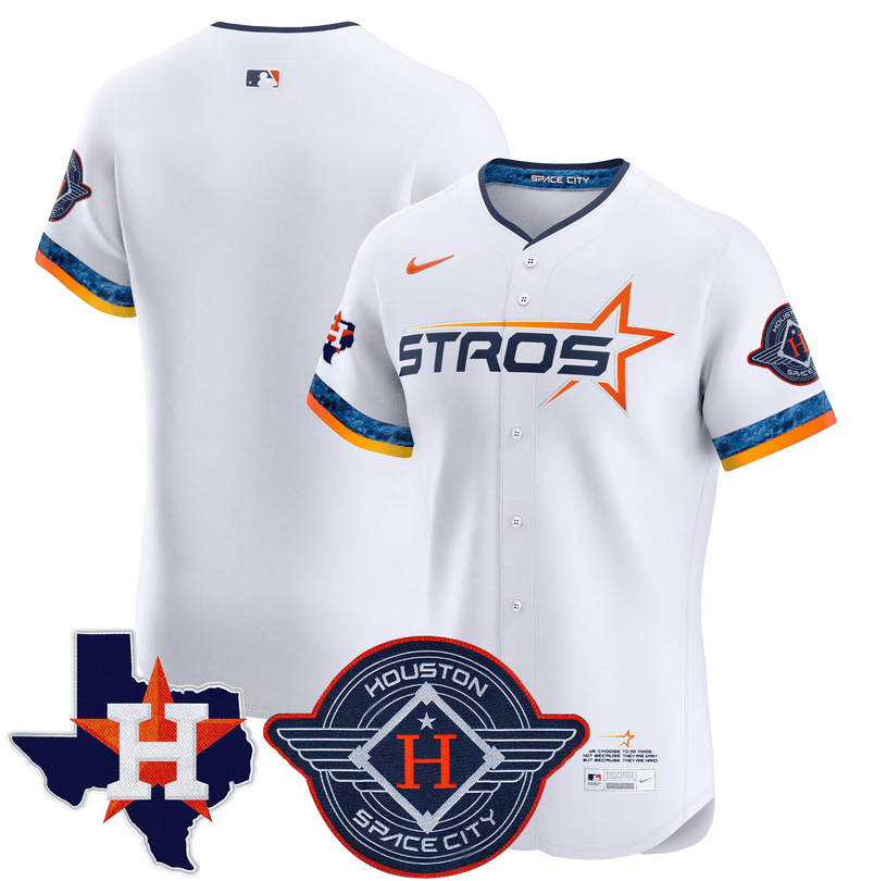 Houston Astros 2025 City Connect Texas Patch Vapor Premier Elite Jersey - White