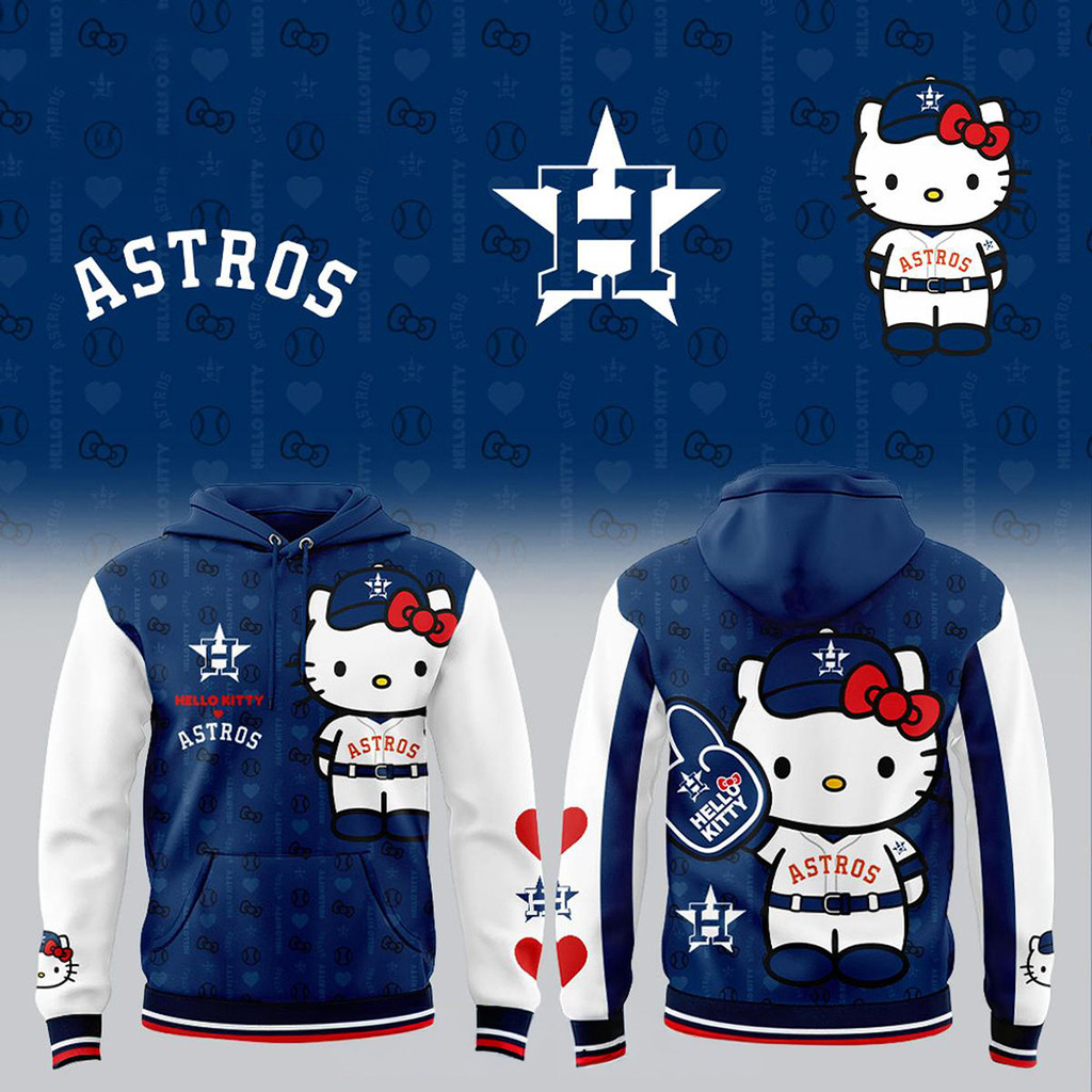 Houston Astros Hello Kitty 2026 Night In Houston City Hoodie Houston Astros Merch Fan Gifts
