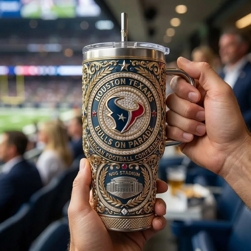 Houston Texans Bulls On Parade Tumbler 2026 Houston Texans Merch Gifts For Football Lovers