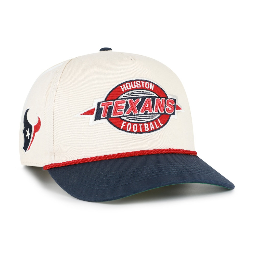 Houston Texans Merch - Men's '47 Natural Frame Out Two Tone Hitch Adjustable Hat - Birthday Gift For Football Lover