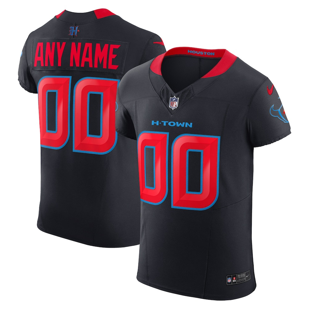 Houston Texans Merch - Men's Alternate Vapor F.U.S.E. Elite Custom Jersey, Navy - Birthday Present For Football Fan