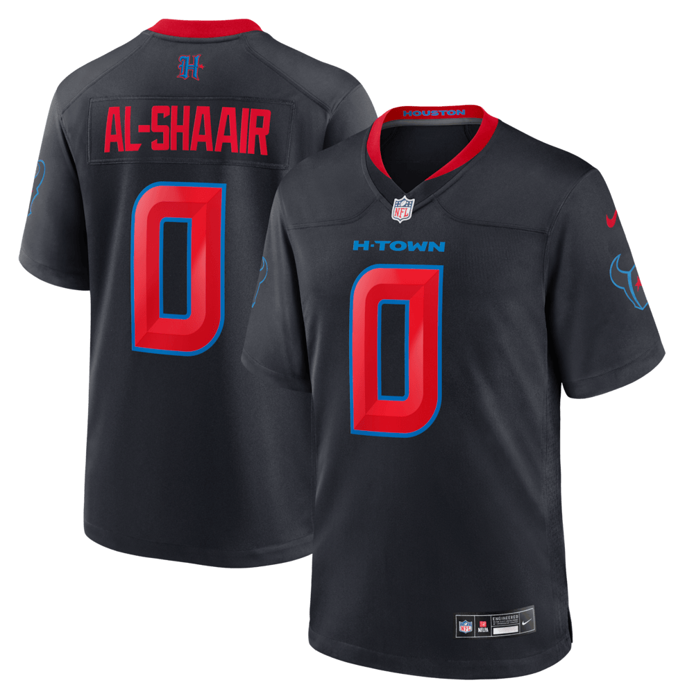 Houston Texans Merch - Men's Azeez Al-Shaair Alternate Game Jersey, Navy - Best Football Gifts For Adults