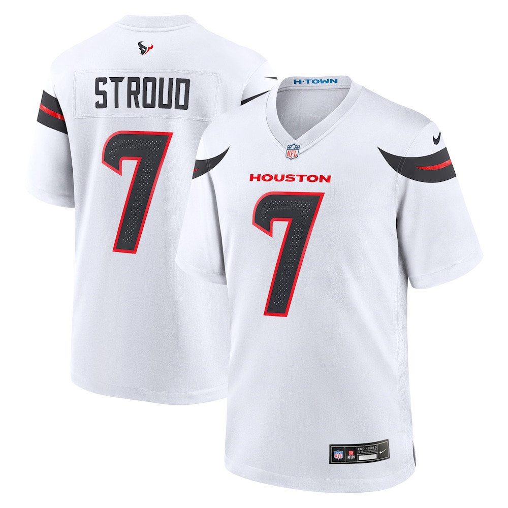 Houston Texans Merch - Men's C.J. Stroud Game Jersey, White - Football Fan Gear