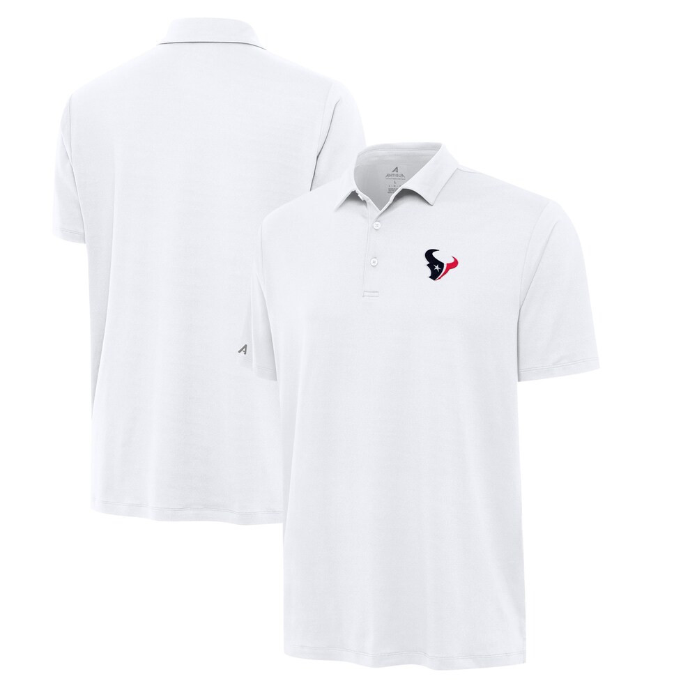 Houston Texans Merch - Men's Reprocess Polo, White - Antigua - Best Gift For A Football Lover