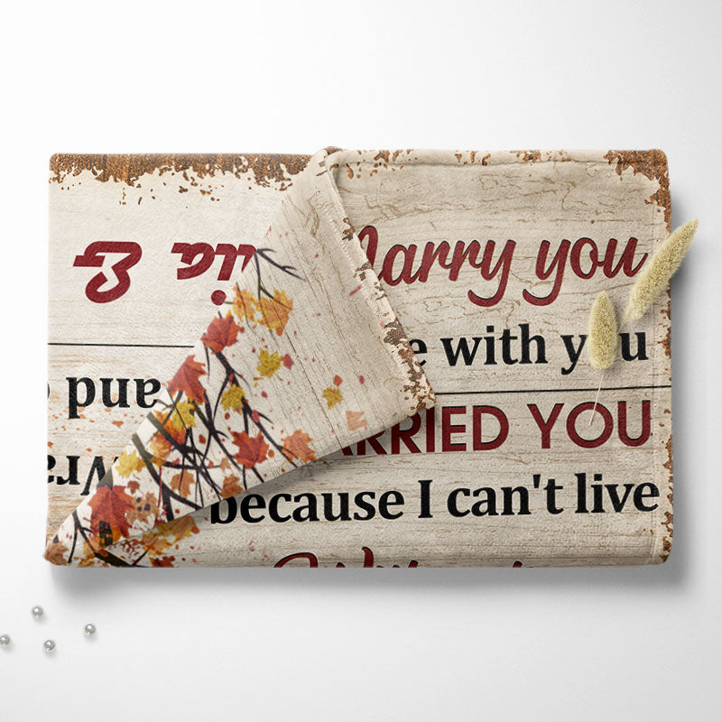 How Special You Are Family Old Couple Husband Wife Fall Leaves - Couple Gift - Personalized Custom Blanket - Image 2