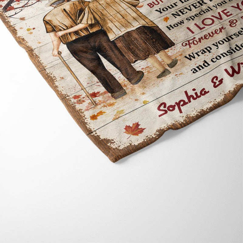How Special You Are Family Old Couple Husband Wife Fall Leaves - Couple Gift - Personalized Custom Blanket - Image 3
