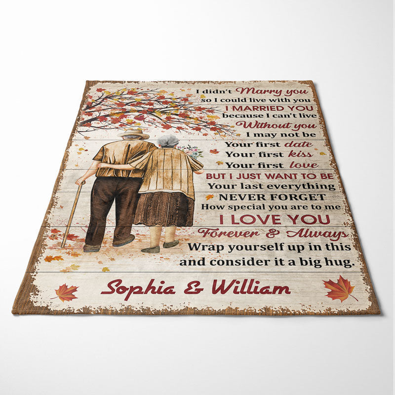 How Special You Are Family Old Couple Husband Wife Fall Leaves - Couple Gift - Personalized Custom Blanket - Image 4