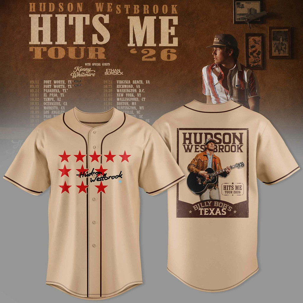 Hudson Westbrook Merch 2026 Hits Me Tour Baseball Jersey Gift For Country Music Fans