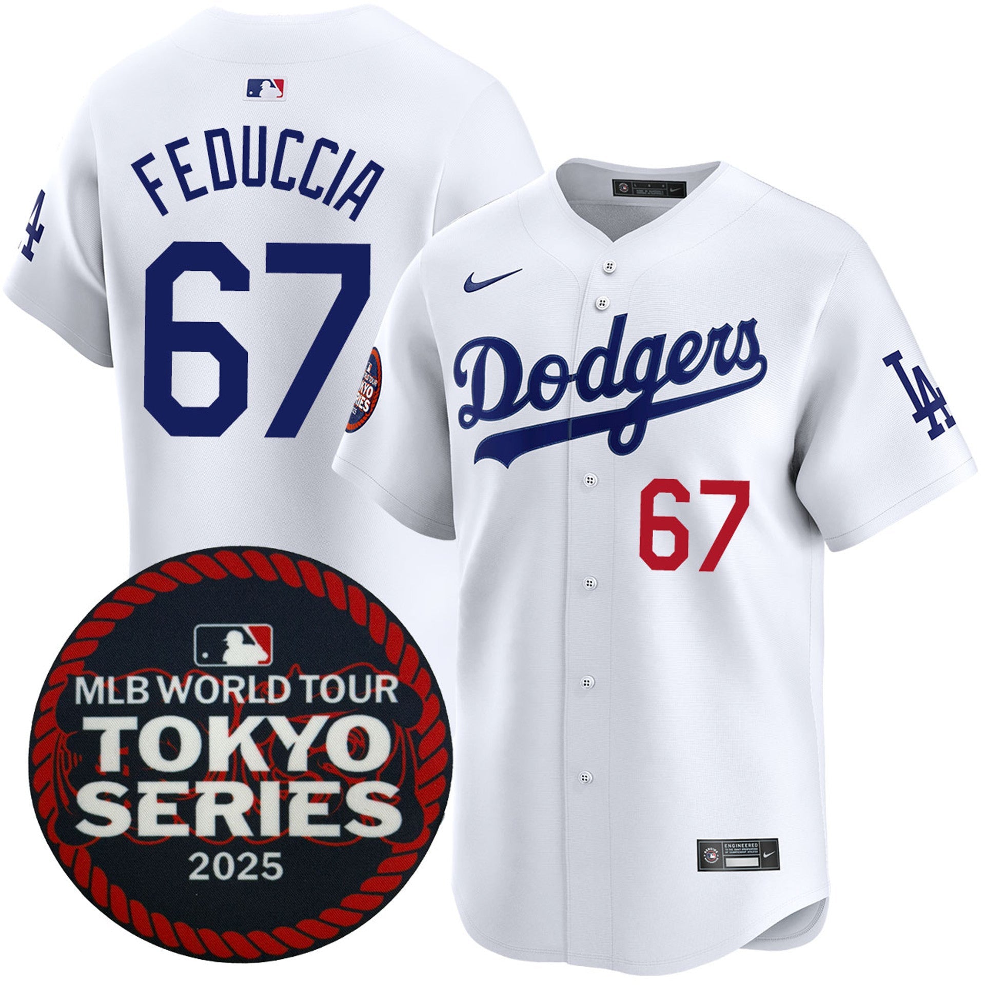 Hunter Feduccia Los Angeles Dodgers 2025 Home Tokyo Series Jersey - White