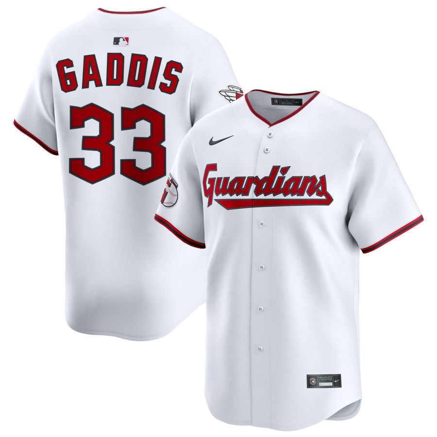 Hunter Gaddis Cleveland Guardians 2025 Home Limited Jersey - White