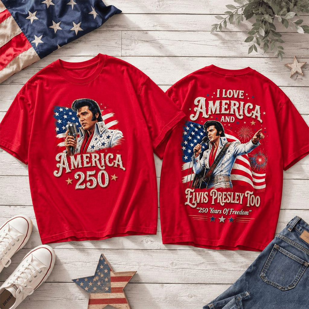 I Love America X Elvis Presley Too T Shirt Elvis Presley Merch Unique Dad Gifts For Father's Day