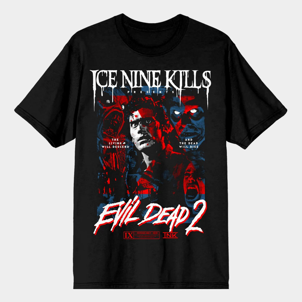 Ice Nine Kills Merch 2026 Dead Will Rise T-Shirt Black INK X Evil Dead 2 Merch Halloween Gifts