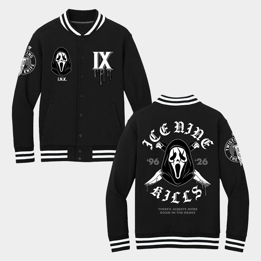 Ice Nine Kills Merch Student Bodies Varsity Jacket INK Apparel Gift Ideas For Fans