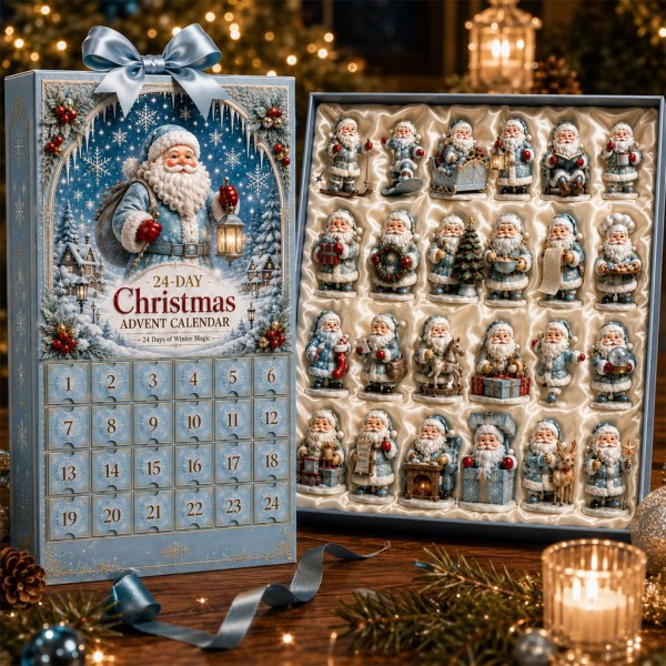 Icy Santa Claus Christmas Countdown Advent Calendar 2026 24 Days Mystery Ornaments Holiday Gift - Image 2