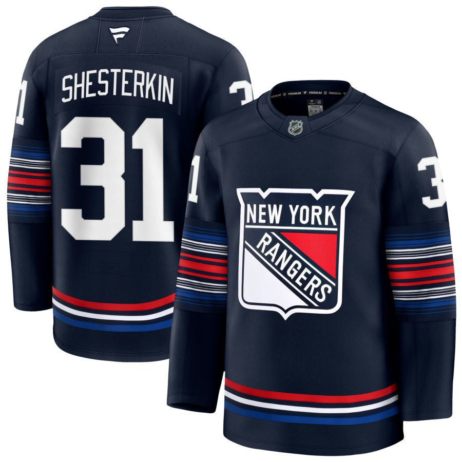 Igor Skesterkin New York Rangers 2025 Alternate Premium Navy Jersey 1 Igor Skesterkin New York Rangers 2025 Alternate Premium Navy Jersey