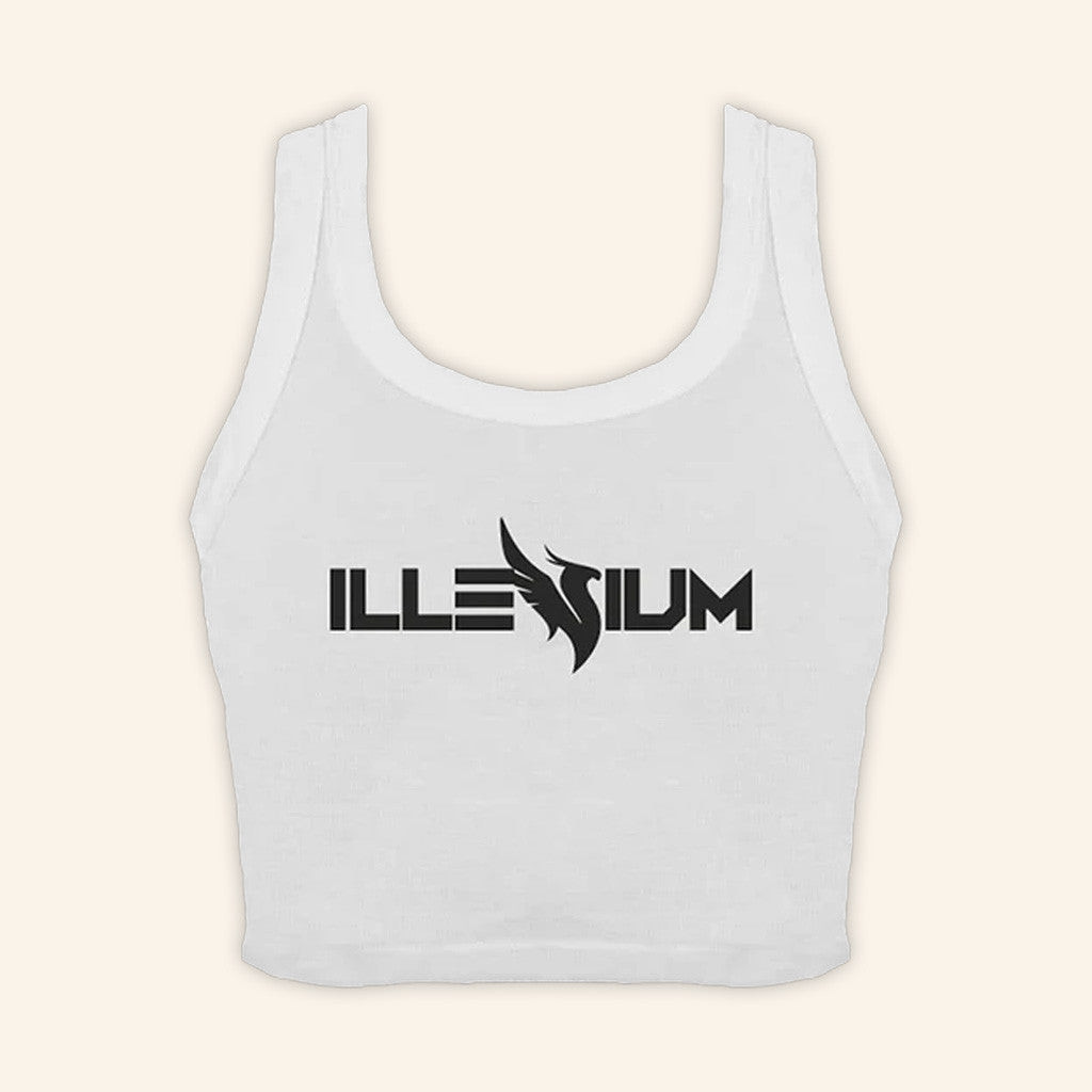 Illenium Merch Logo Women's Cropped White Tank Best Gifts For Girlfriend