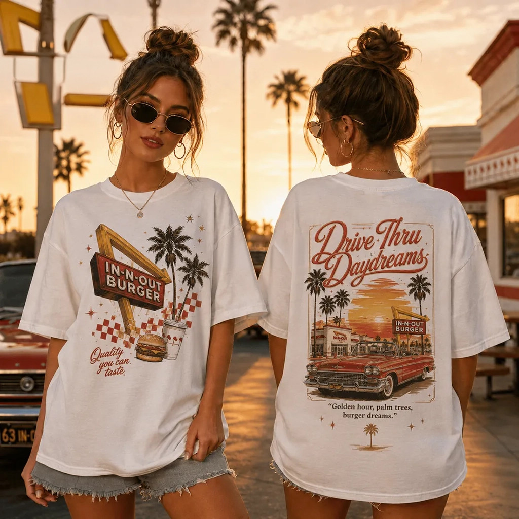 In-N-Out Burger Retro Drive Thru T-Shirt In-N-Out Burger Merch Gift Ideas For Friends