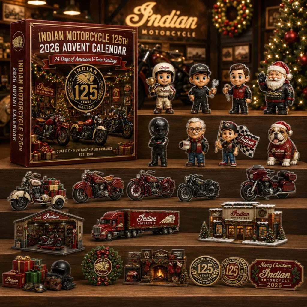 Indian Motorcycle 125th Anniversary 2026 Advent Calendar Christmas Gift For Husband