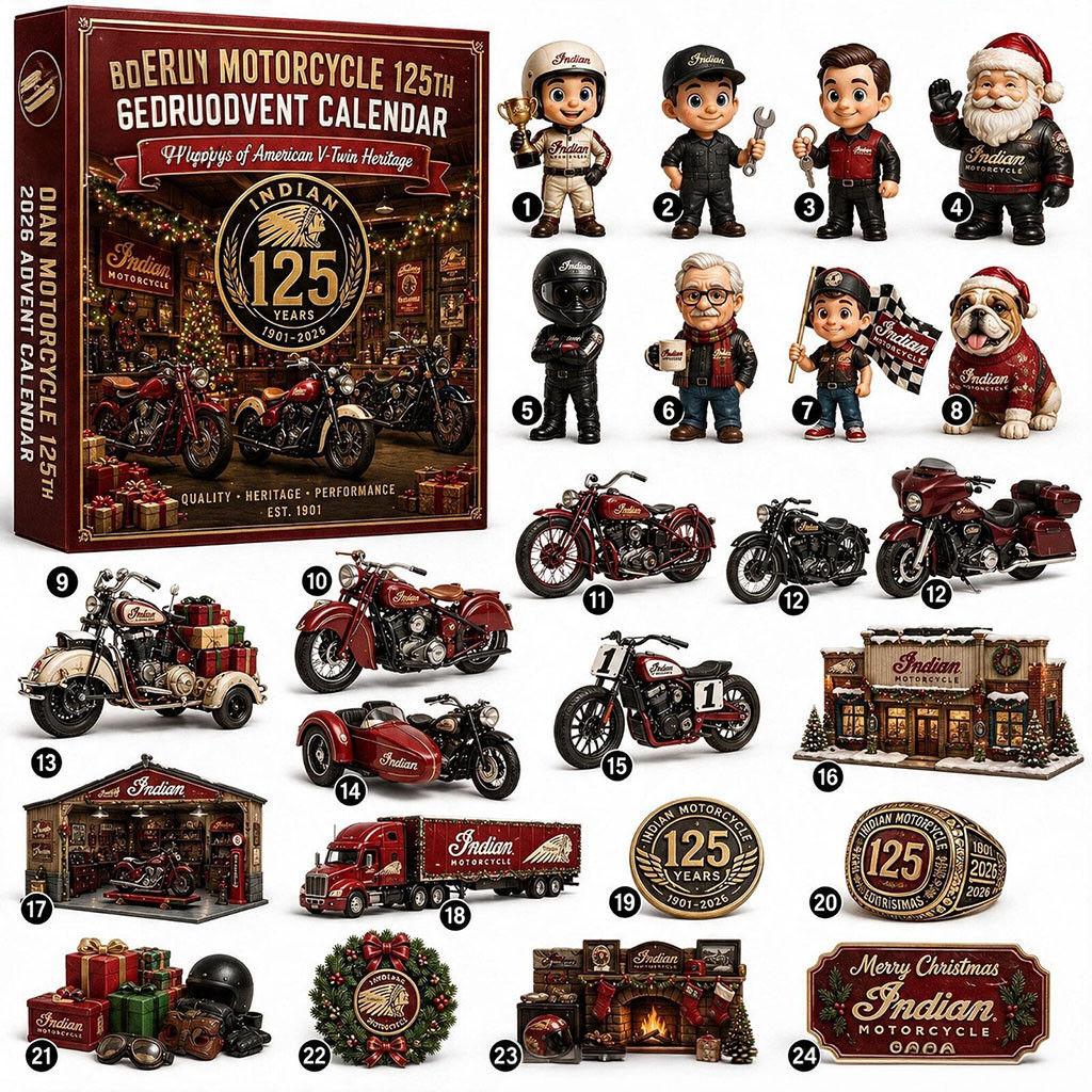 Indian Motorcycle 125Th Anniversary Advent Calendar 24 Days Of American V Twin Heritage Decor