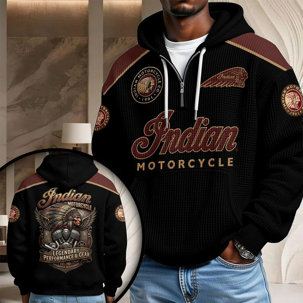 Indian Motorcycle 125th Anniversary Hoodie Motorcycle Heritage Clothing Gifts For Bikers