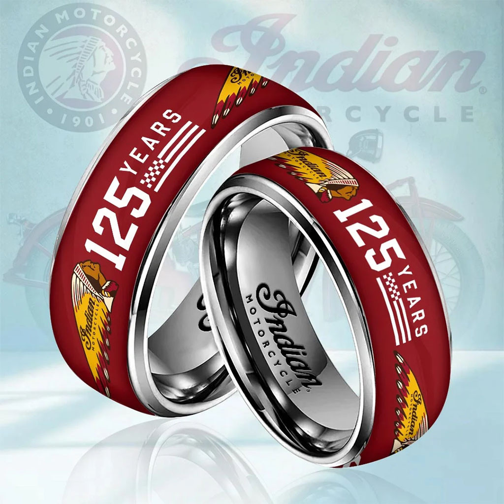 Indian Motorcycle 125th Anniversary Ring Motorcycle Heritage Merch Best Gifts For Bikers