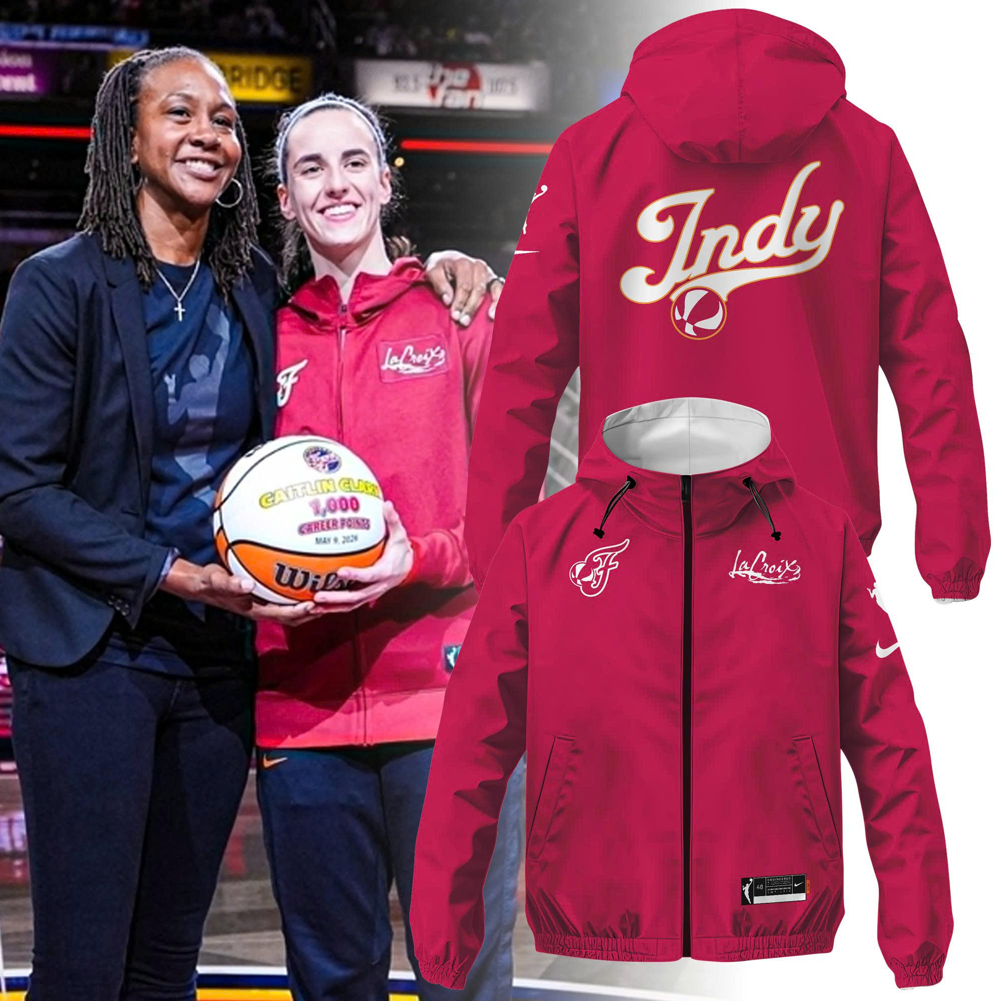 Indiana Fever New Logo Wind Jacket 2026 Indiana Fever Merch Basketball Enthusiast Gifts