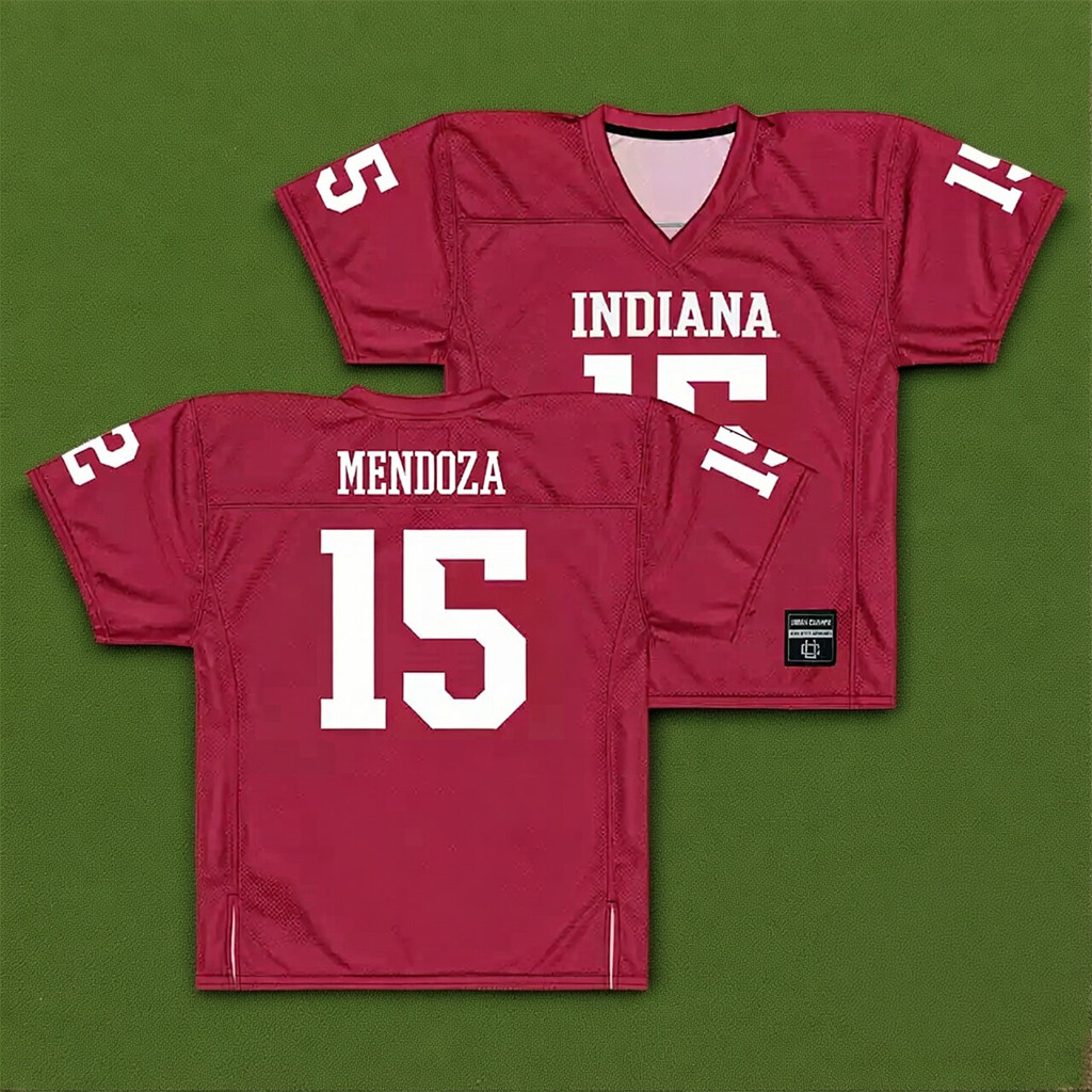 Indiana Hoosiers Fernando Mendoza 15 Red Replica Football Jersey Indiana Hoosiers Merch