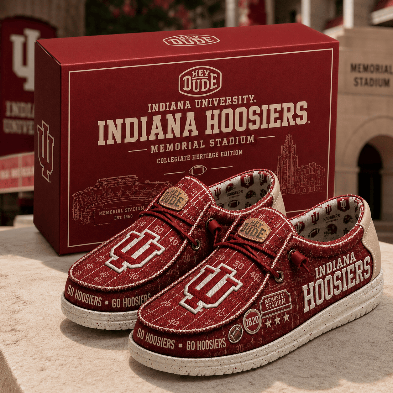 Indiana Hoosiers Merch Indiana University Memorial Stadium Shoes Football Fan Gift Ideas