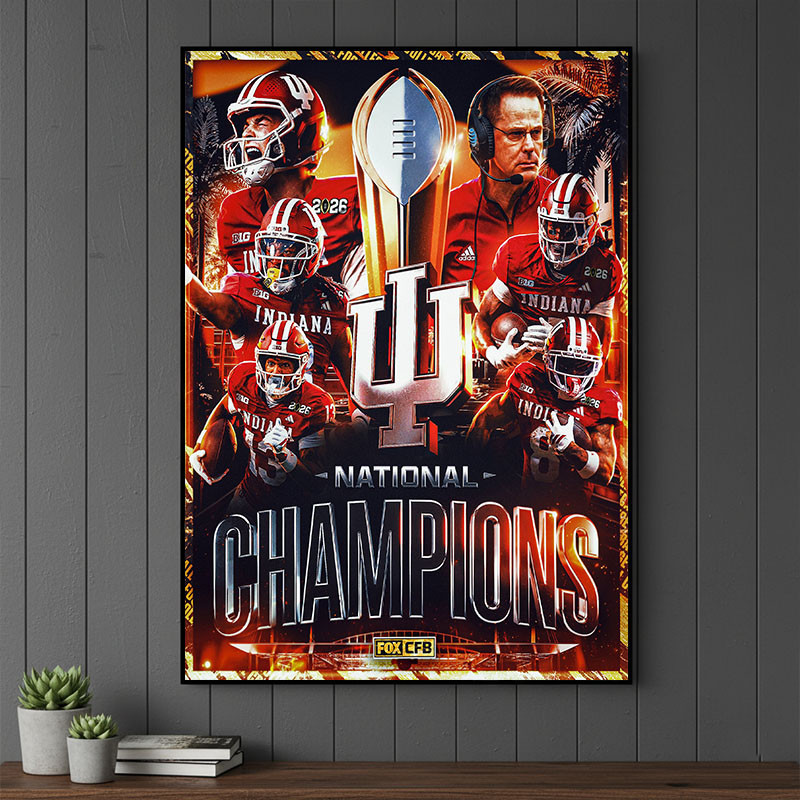 Indiana Hoosiers Wins College Football Playoffs National Champions Poster Indiana Hoosiers Merch