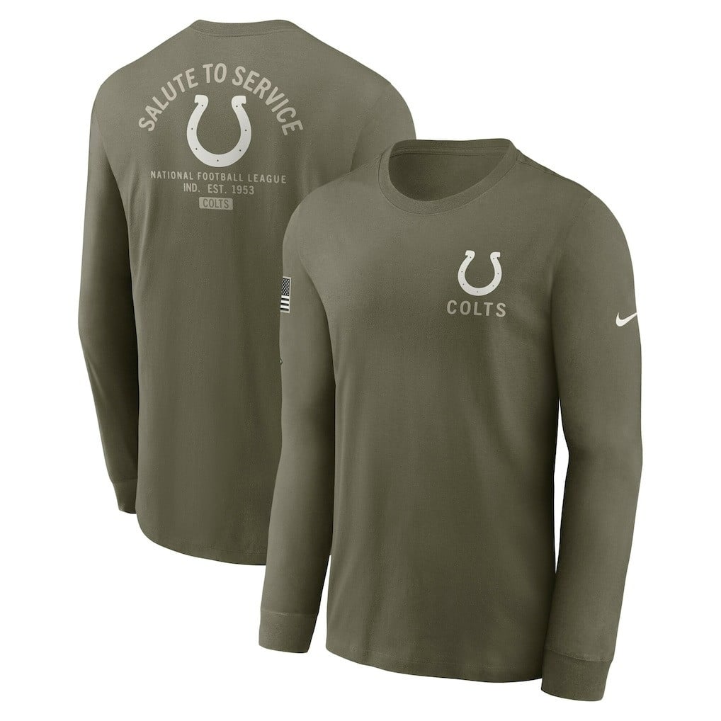 Indianapolis Colts 2025 Salute to Service Sideline Long Sleeve T-Shirt - Olive