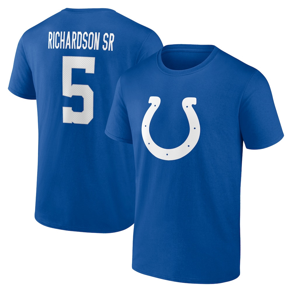 Indianapolis Colts Merch - Men's Anthony Richardson Sr. Royal Icon Name & Number T-Shirt - Football Related Gifts