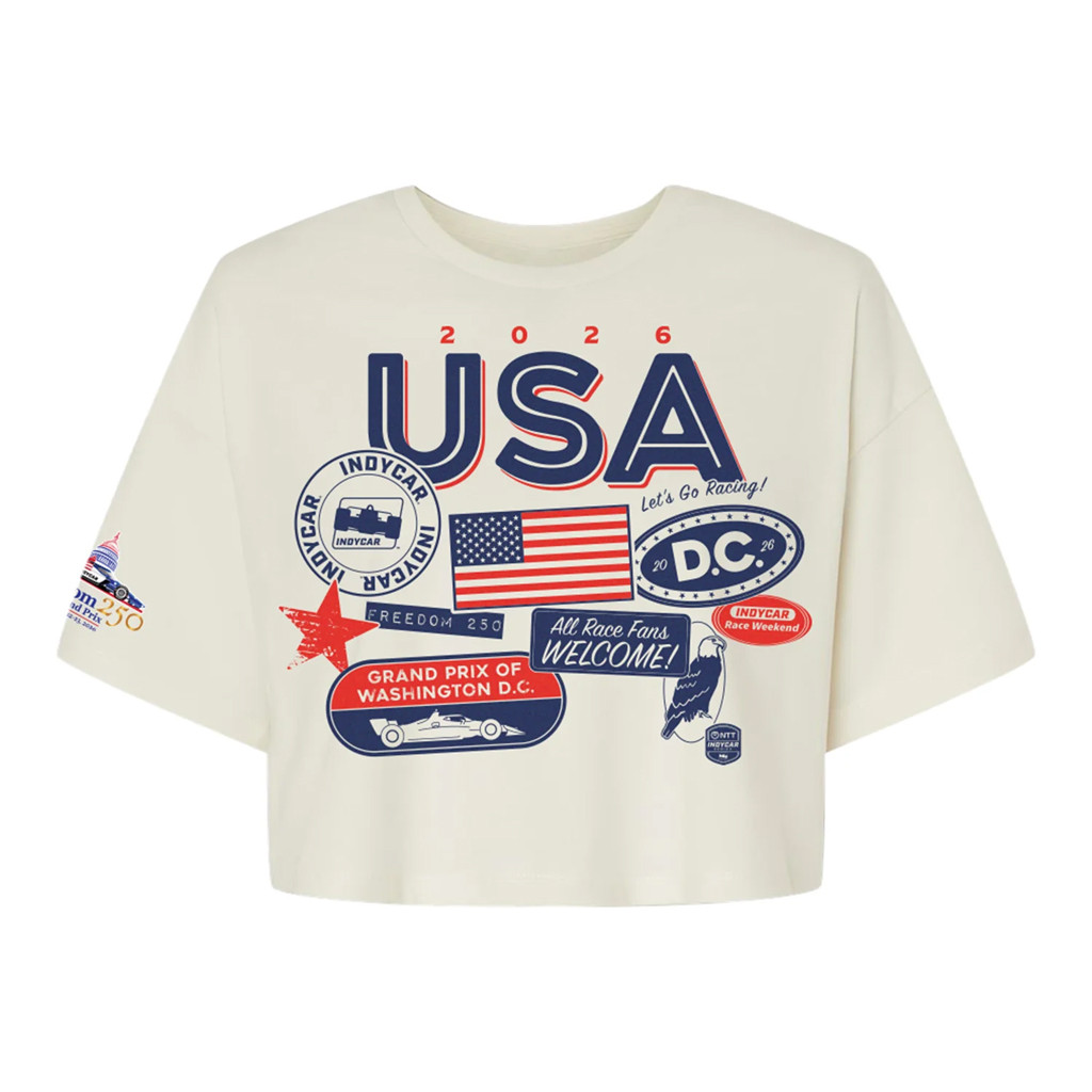 IndyCar Merch 2026 Freedom 250 Grand Prix Crop Top Patriotic Shirt 4th Of July Gifts For Her