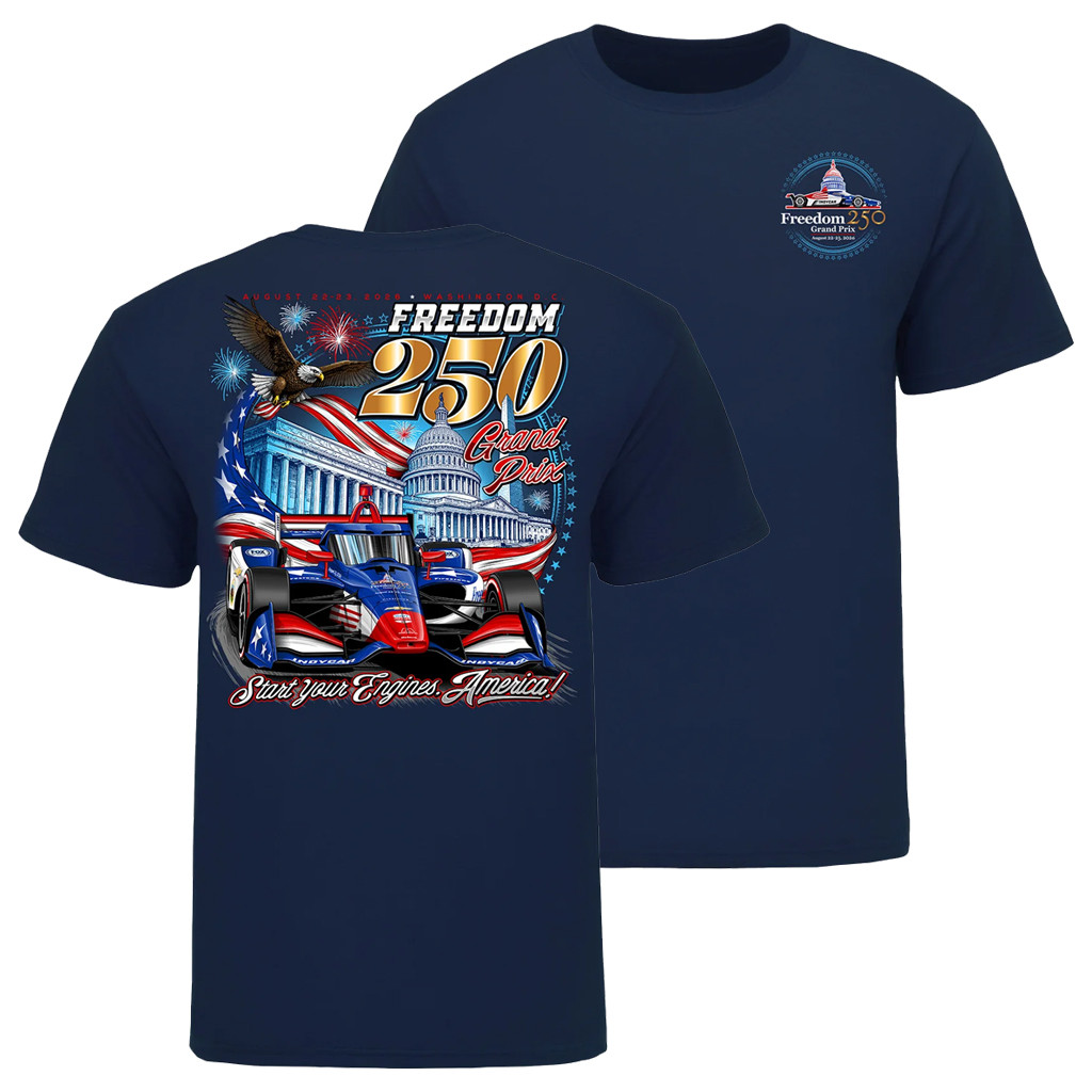 IndyCar Merch 2026 Freedom 250 Grand Prix Graphic T-Shirt Start Your Engines Tee Patriotic Gifts