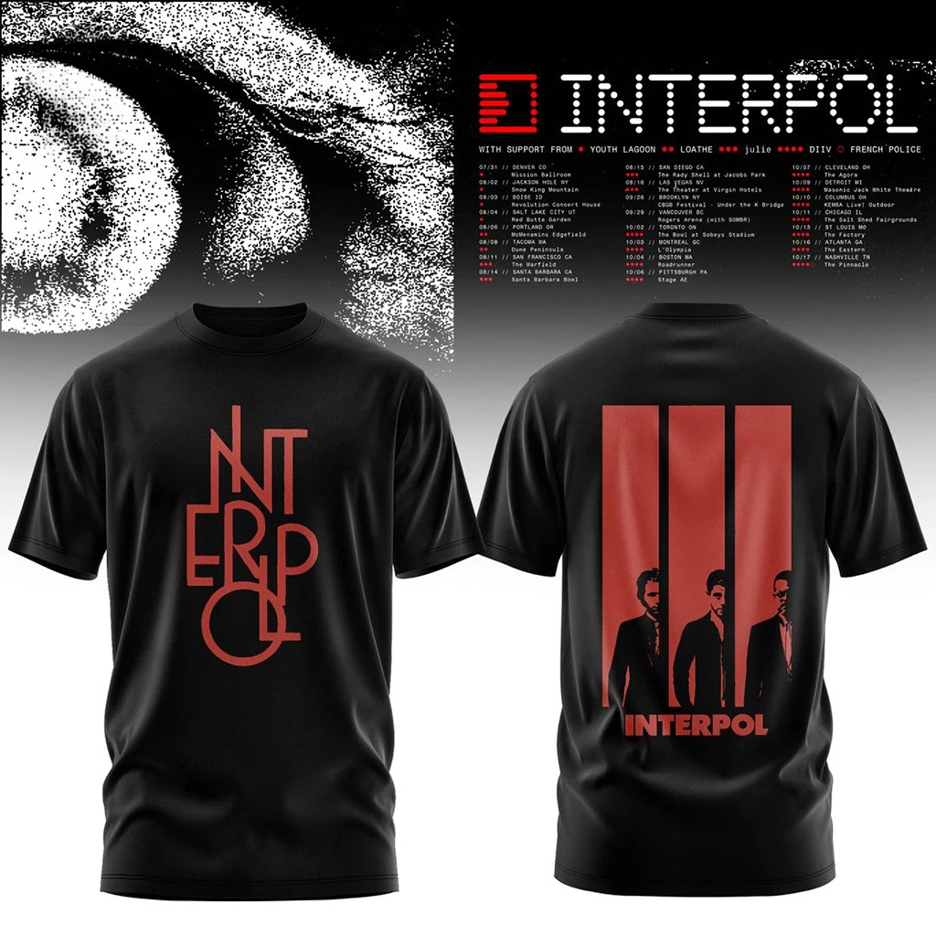 Interpol North America Tour 2026 T-Shirt Interpol Merch Dad Gift For Him