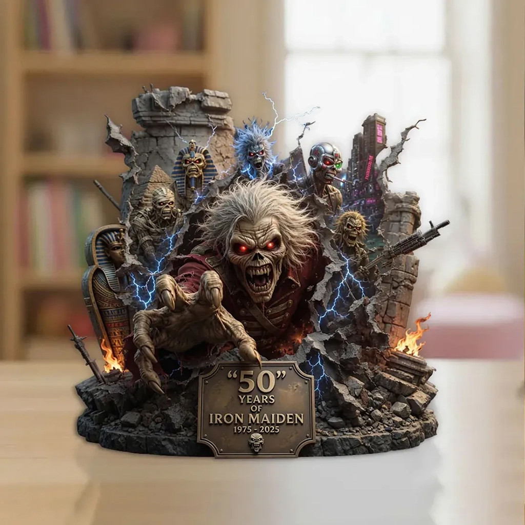 Iron Maiden 50th Anniversary Eddie Collectible Acrylic Plaque Iron Maiden Merch Fan Gifts