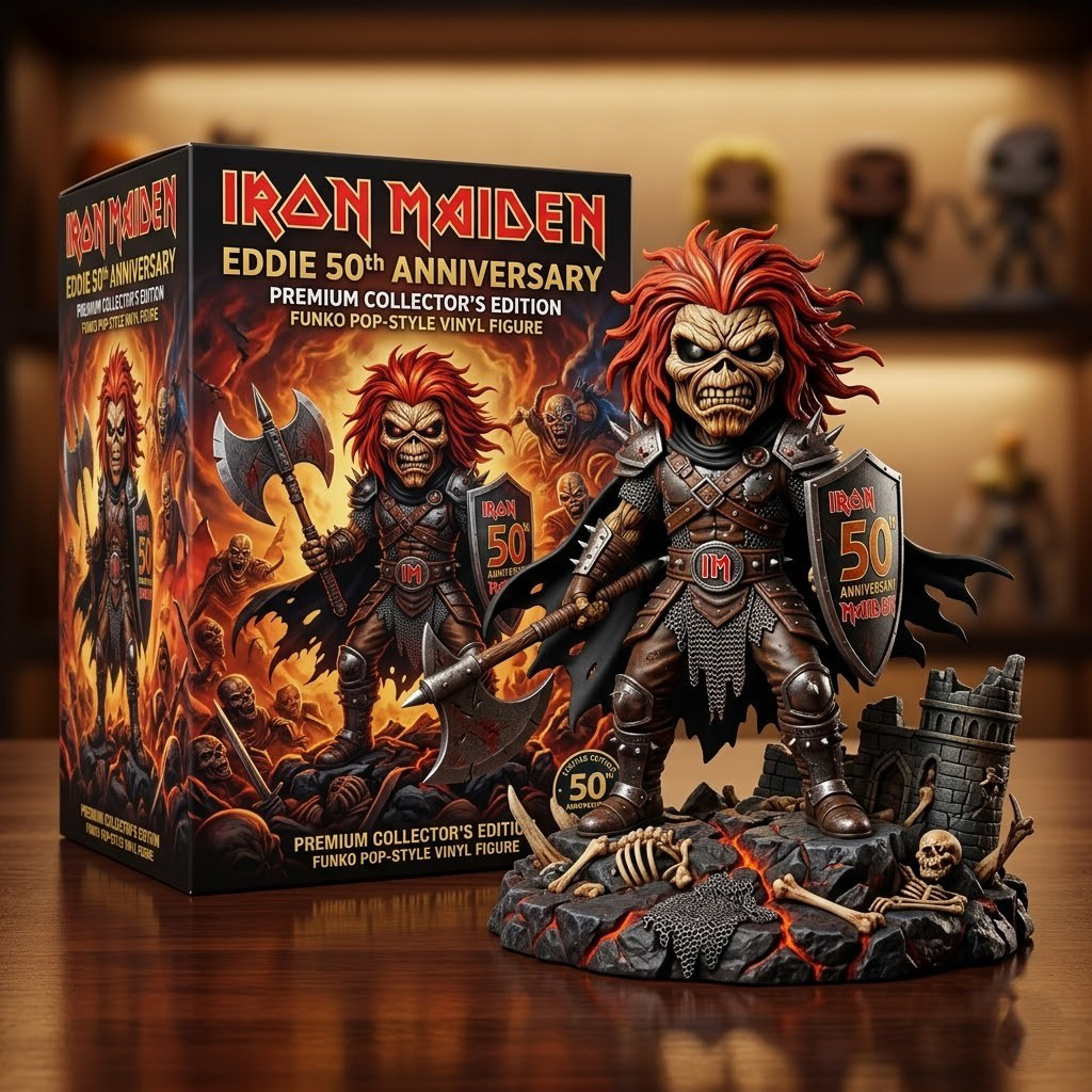 Iron Maiden Eddie 50th Anniversary Funko Pop Figure Iron Maiden Merch Gifts For Music Lovers