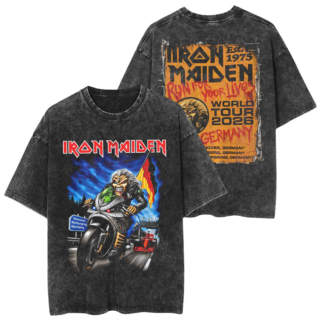Iron Maiden Germany 2026 Tour Wash T-Shirt Iron Maiden Merch Gifts For Music Fans