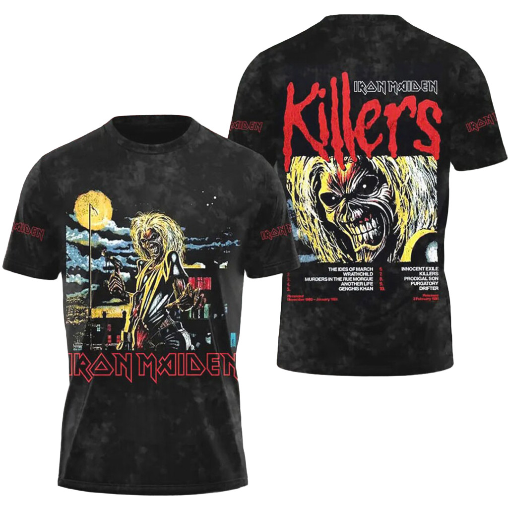 Iron Maiden Killers Album Cover Vintage 1981 Eddie The Head T-Shirt Iron Maiden Merch Fan Gifts