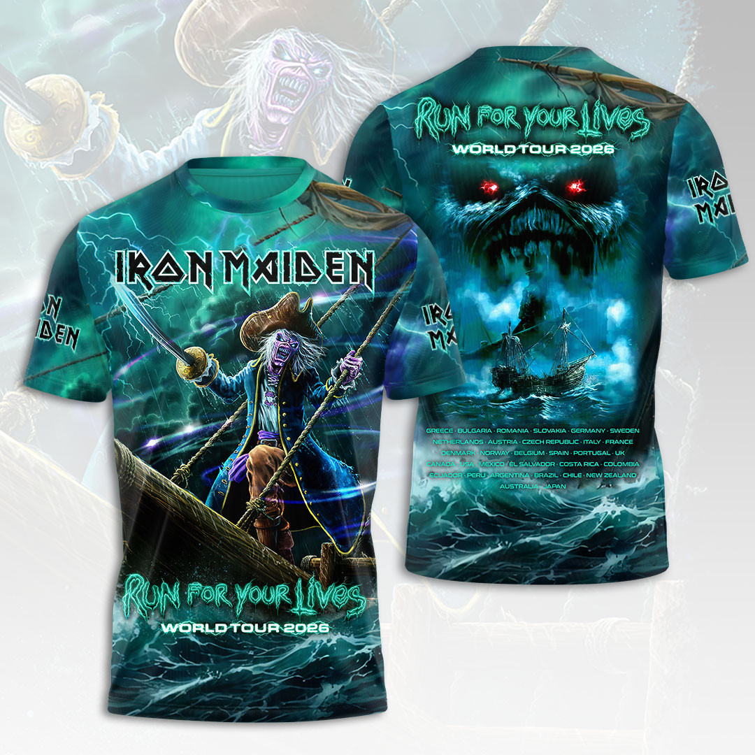 Iron Maiden Merch 2026 IM Run For Your Lives World Tour T-Shirt Music Fan Gear Dad Gifts