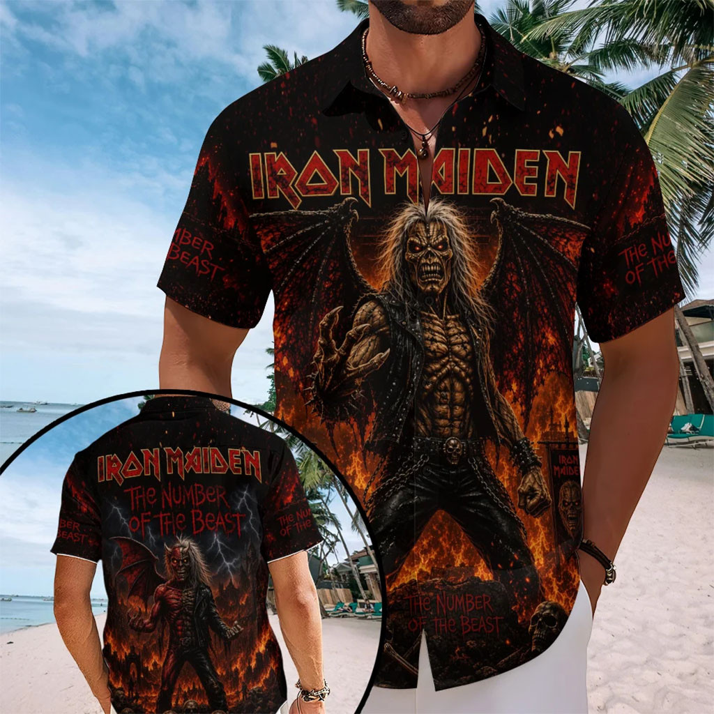 Iron Maiden Merch 2026 The Number Of The Beast Hawaiian Shirt Gifts For Men Music Lovers