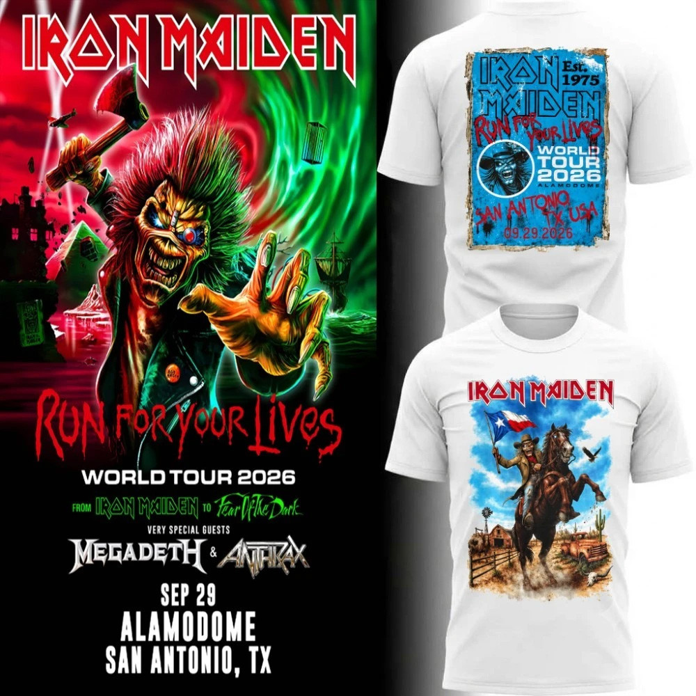 Iron Maiden Merch Run For Your Lives Tour At San Antonio Alamodome 29 Sept 2026 T-Shirt Gifts