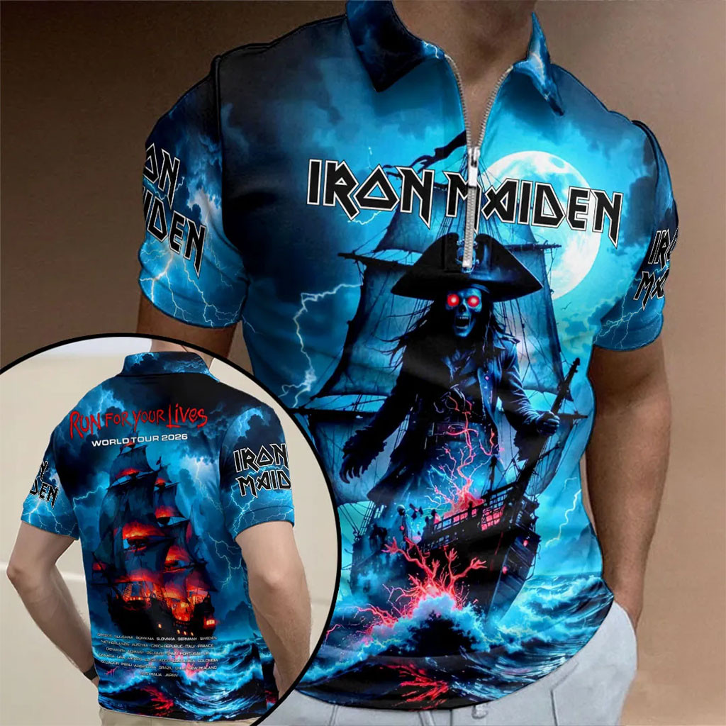 Iron Maiden Merch Run For Your Lives World Tour 2026 Iron Maiden Polo Shirt Gifts For Music Fans