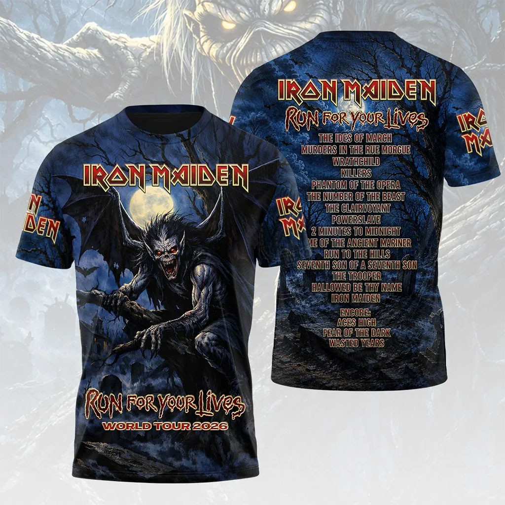 Iron Maiden Merch Run For Your Lives World Tour 2026 Iron Maiden T-Shirt Gifts For Music Fans