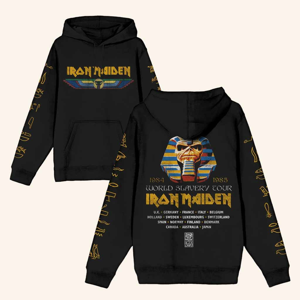 Iron Maiden Merch World Slavery Tour Hoodie Gifts For Music Enthusiasts