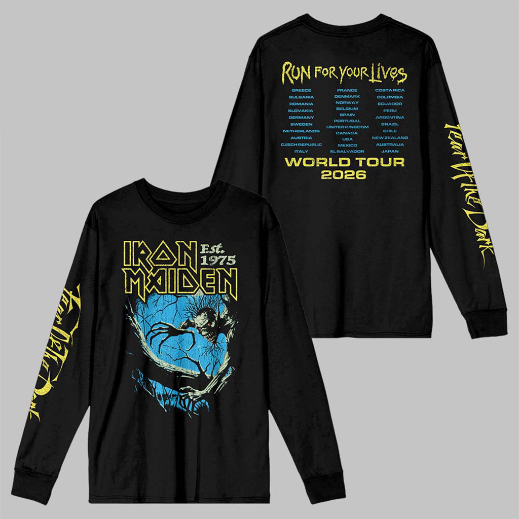 Iron Maiden Run For Your Lives World Tour 2026 Long Sleeve Shirt Iron Maiden Merch