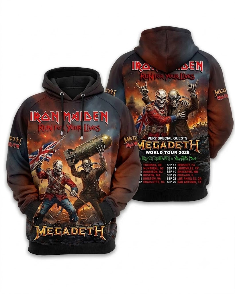 Iron Maiden X Megadeth 2026 World Tour Merch Run For Your Lives T-Shirt Music Fan Gifts - Image 2