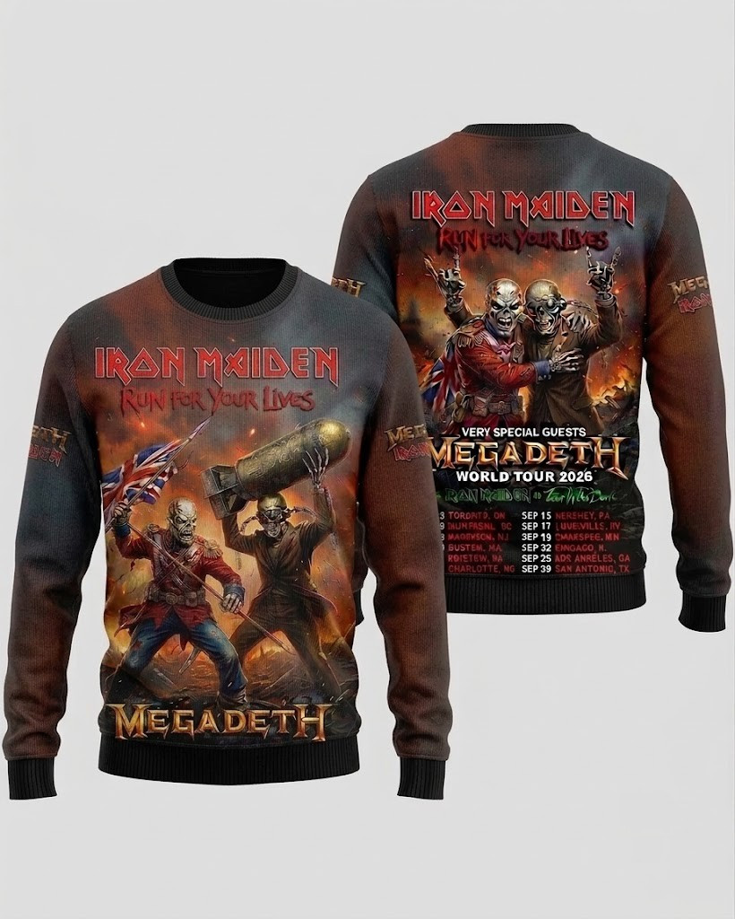 Iron Maiden X Megadeth 2026 World Tour Merch Run For Your Lives T-Shirt Music Fan Gifts - Image 6