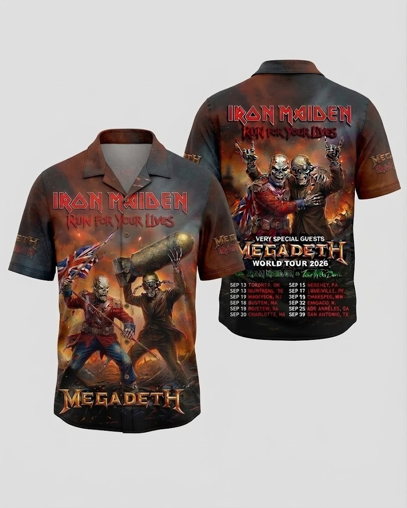 Iron Maiden X Megadeth 2026 World Tour Merch Run For Your Lives T-Shirt Music Fan Gifts - Image 7