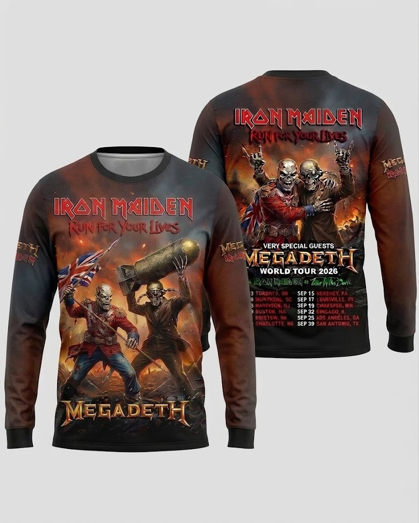 Iron Maiden X Megadeth 2026 World Tour Merch Run For Your Lives T-Shirt Music Fan Gifts - Image 5